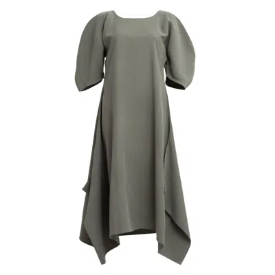 Bianca Popp Women's Puff Dress With Flaps In Sage Green In Green