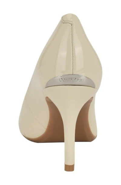 Calvin Klein Women's Gayle Pointy Toe Stiletto Pumps In Ivory Patent
