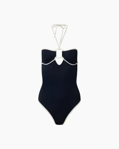 Onia Palermo One Piece In Deep Navy/white