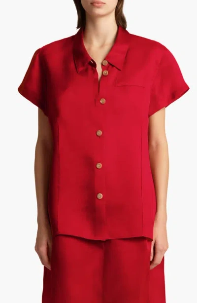 Khaite Keefe Silk Shirt In Red
