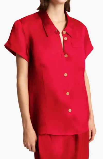 Khaite Keefe Silk Shirt In Red