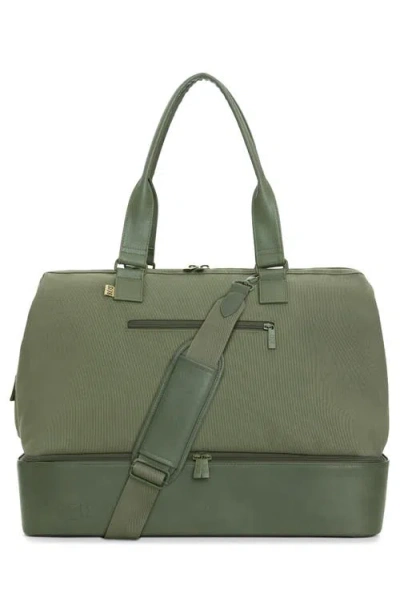 Beis Weekender Canvas And Vegan-leather Tote Bag In In Olive