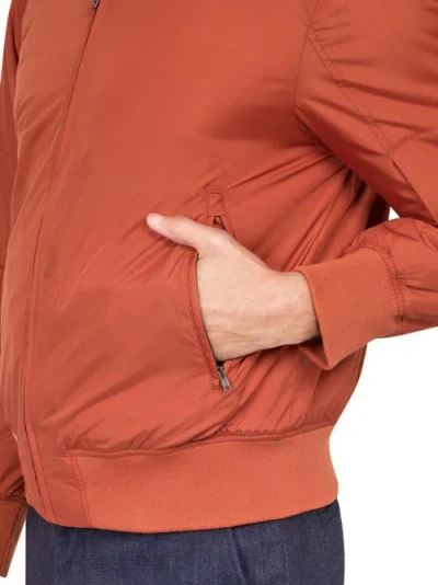 Brooklyn Brigade Solid Water Repellent Bomber Jacket In Orange