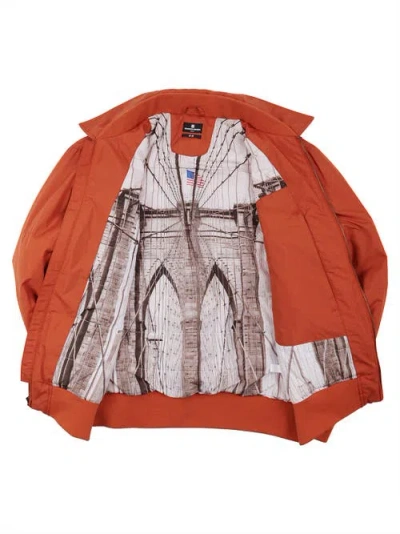 Brooklyn Brigade Solid Water Repellent Bomber Jacket In Orange