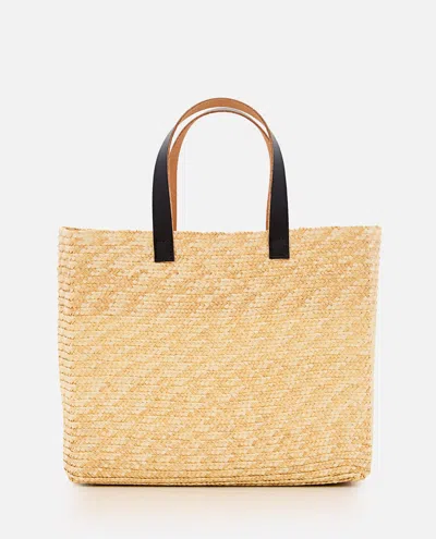 Plan C Woven Raffia Shopper Bag In Multi