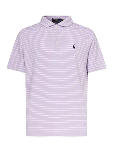 Polo Ralph Lauren Pony Striped Polo In Purple