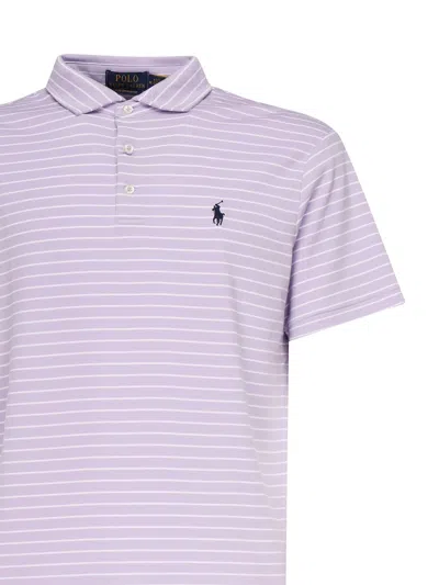 Polo Ralph Lauren Pony Striped Polo In Purple