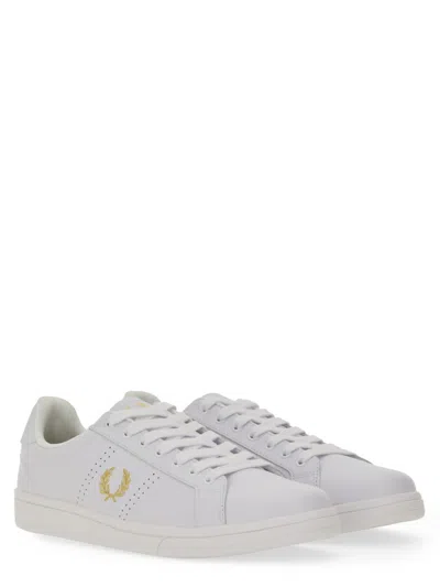 Fred Perry Men's Shoes Leather Trainers Sneakers  B721 In White