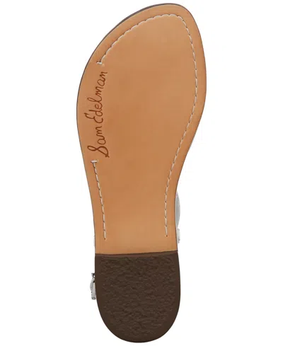 Sam Edelman Women's Gigi T-strap Flat Sandals In Bright White