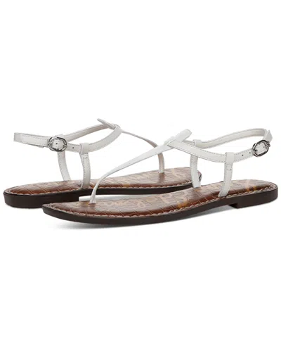 Sam Edelman Women's Gigi T-strap Flat Sandals In Bright White