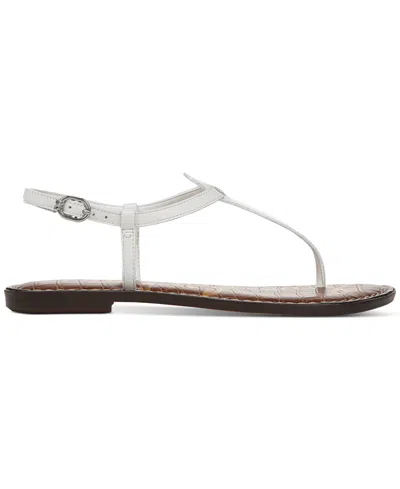 Sam Edelman Women's Gigi T-strap Flat Sandals In Bright White