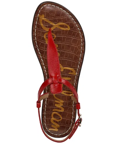 Sam Edelman Gigi Womens T-strap Sandals In Summer Red
