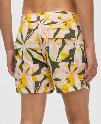 Mode Of One Men's Floral Tones Regular-fit Printed Swim Trunks, Exclusively At Macy's In Multi
