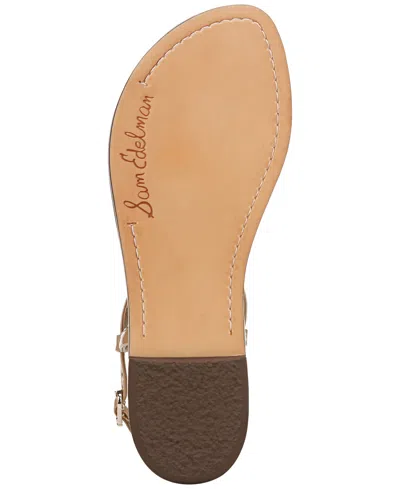 Sam Edelman Gigi Womens Embossed Metallic Thong Sandals In Almond