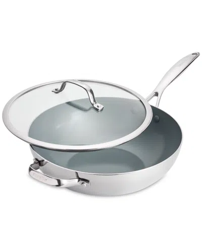 Greenpan Valencia Pro Stainless Steel 12 Covered Wok In Stainless Steel