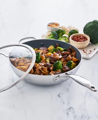 Greenpan Valencia Pro Stainless Steel 12 Covered Wok In Stainless Steel