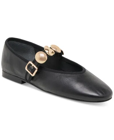 Dolce Vita Relan Ballet Flats Black Leather In Black Leather