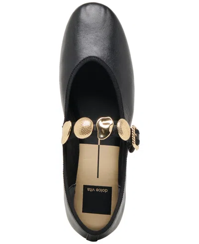 Dolce Vita Relan Ballet Flats Black Leather In Black Leather