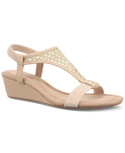 Style & Co Women's Step N Flex Vacanzaa Wedge Sandals, Created For Macy's In Creme Raffia