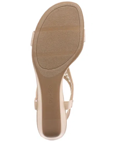 Style & Co Women's Step N Flex Vacanzaa Wedge Sandals, Created For Macy's In Creme Raffia
