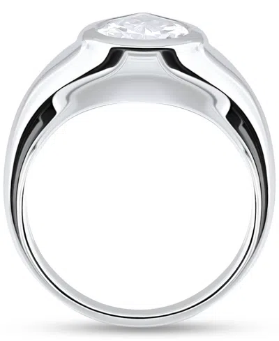 Giani Bernini Cubic Zirconia Pear-shape Statement Ring (2-1/2 Ct. T.w.) In 18k Gold-plated Sterling Silver, Exclus In Silver