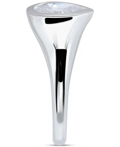 Giani Bernini Cubic Zirconia Pear-shape Statement Ring (2-1/2 Ct. T.w.) In 18k Gold-plated Sterling Silver, Exclus In Silver