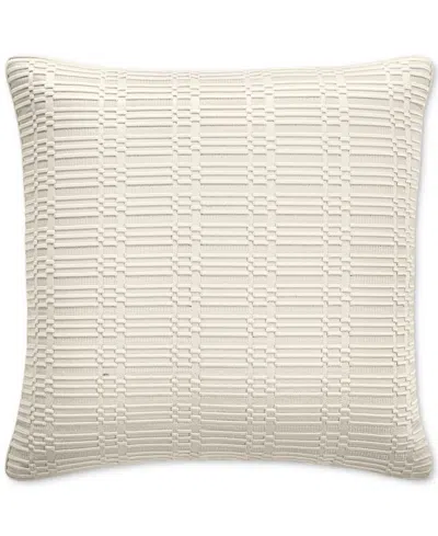 Hotel Collection Linear Embroidery Decorative Pillow, 20" X 20", Exclusively At Macy's In White