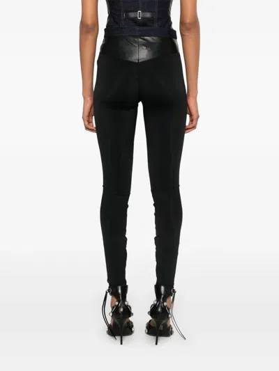 Mitiliane Couture Leather-insert Leggings In Blue