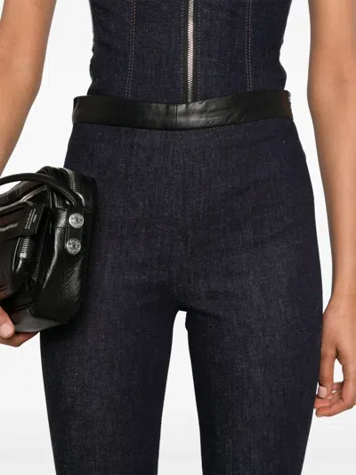 Mitiliane Couture Leather-insert Leggings In Blue