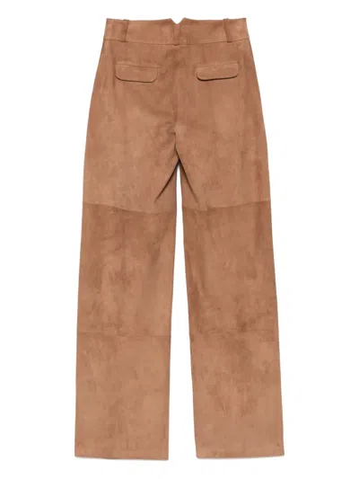 Desa 1972 Suede Trousers In Brown
