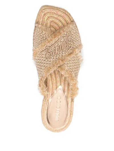 Jimmy Choo Aciel Woven Flat Sandals In Multicolor