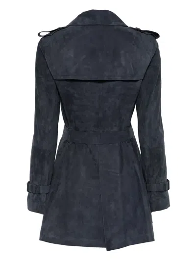 Desa 1972 Suede Coat In Blue