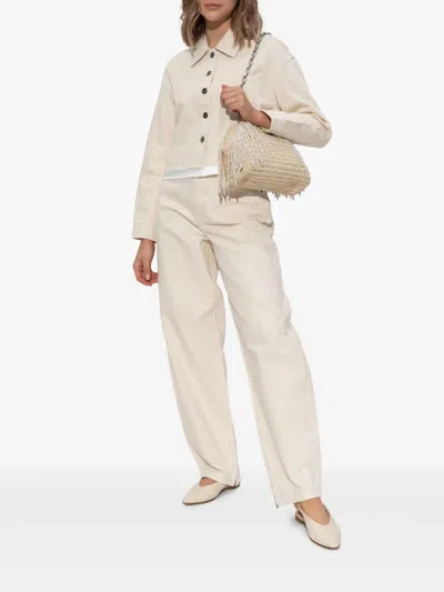 Self-portrait Logo-embossed Jacket In Neutrals