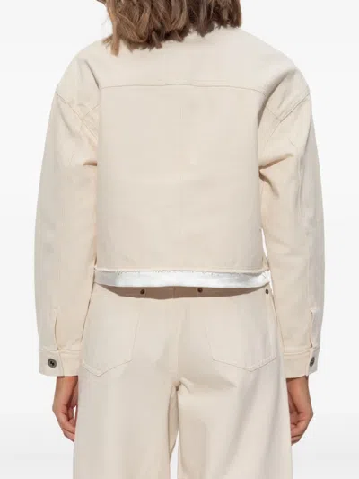 Self-portrait Logo-embossed Jacket In Neutrals