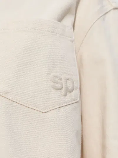 Self-portrait Logo-embossed Jacket In Neutrals