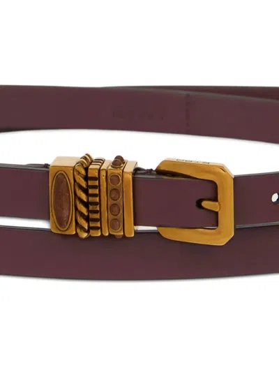 Etro Leather Belt In Red