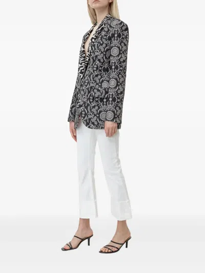 Maurizio Massimino Zebra Belt Jeans In White