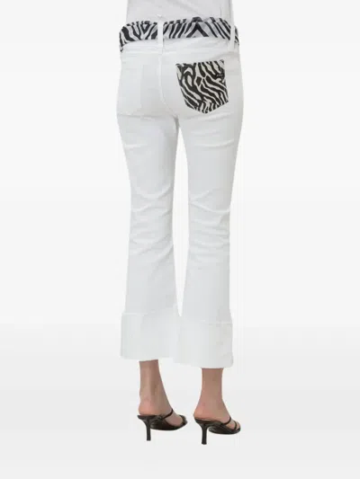 Maurizio Massimino Zebra Belt Jeans In White