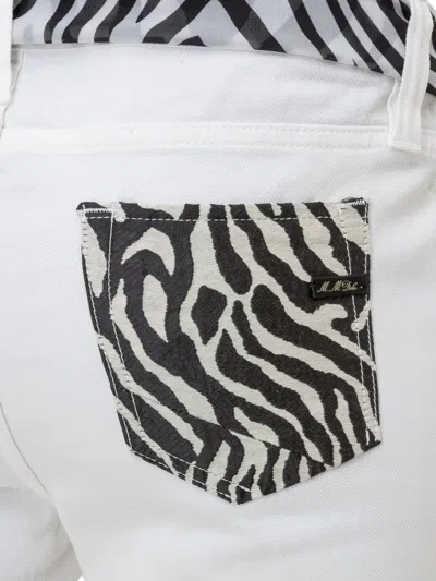 Maurizio Massimino Zebra Belt Jeans In White
