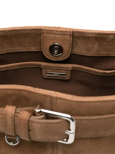 Osoi Brocle Brown Shoulder Bag With Belt And Pendant Key Details In Hammered Leather Woman In Brown