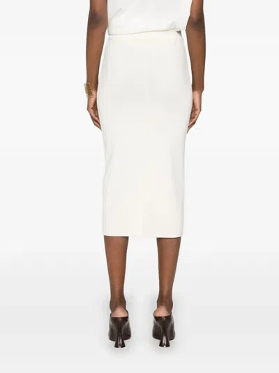 Max Mara `losanna` Knit Skirt In White