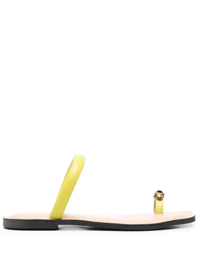 Twinset Slide Sandals With Jewel Detail In Green