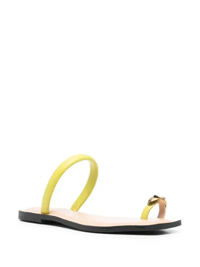 Twinset Slide Sandals With Jewel Detail In Green