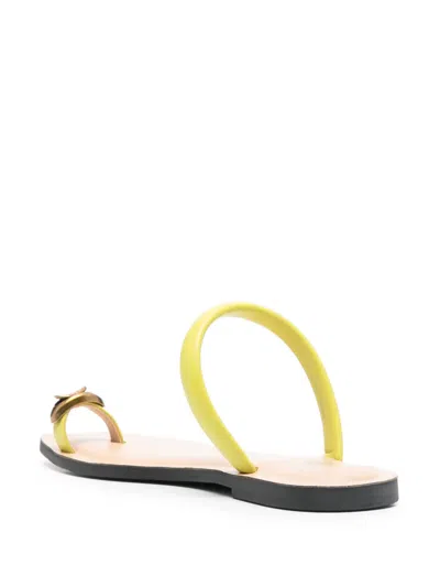 Twinset Slide Sandals With Jewel Detail In Green