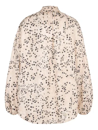 Zimmermann Illuminate Drawn Blouse With Floral Print In Neutral