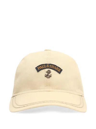 Paul & Shark Branded Baseball Cap Adjustable Size In Neutrals