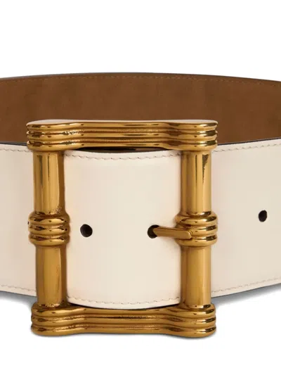 Etro Reversible Leather Maxi Belt In Neutrals