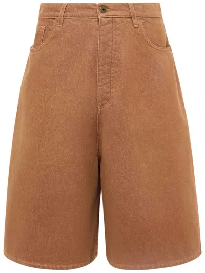 Jw Anderson W Anderson Mens Rust Relaxed-fit Aged Denim Shorts In Brown