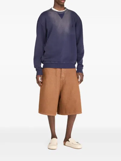 Jw Anderson W Anderson Mens Rust Relaxed-fit Aged Denim Shorts In Brown