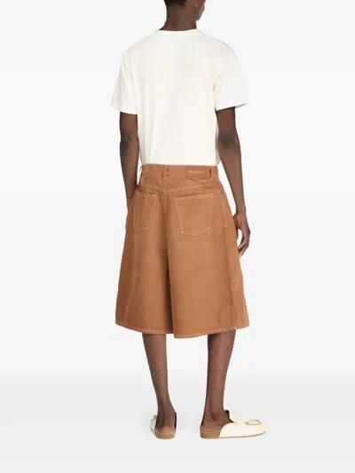 Jw Anderson W Anderson Mens Rust Relaxed-fit Aged Denim Shorts In Brown
